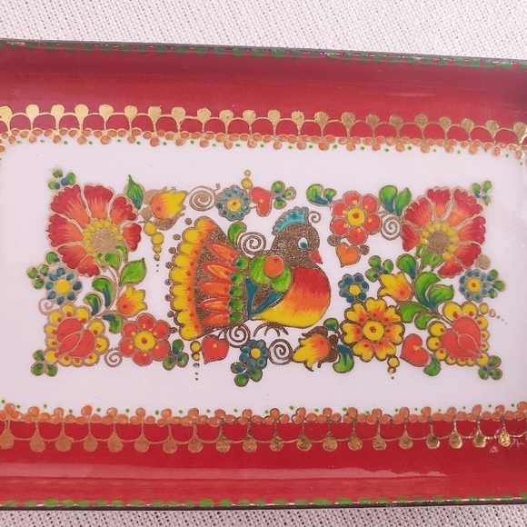Vintage Steinbock- Email Handmade Austria Enamel Trinket Tray - Picture 2 of 6